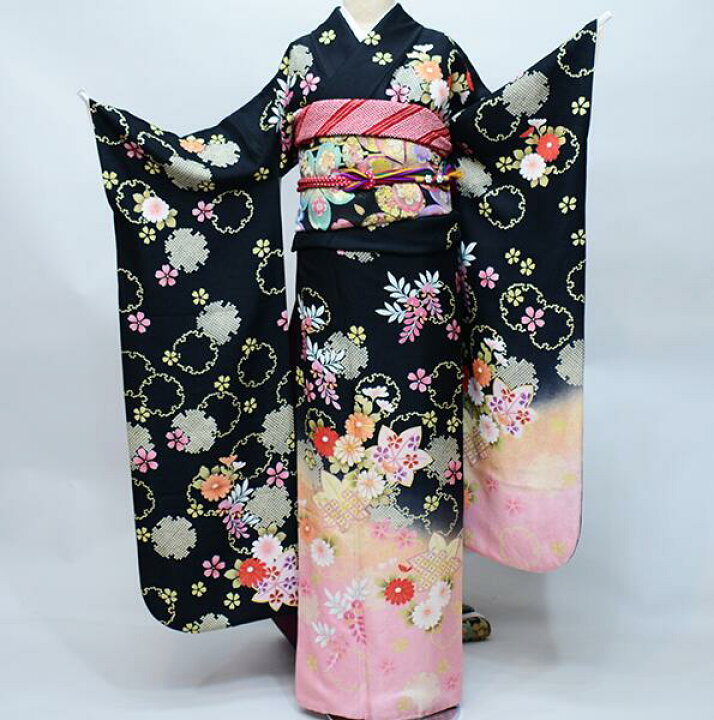 楽天市場】振袖 正絹 着物単品 仕立て上がり 百花繚乱 金駒刺繍 菊 