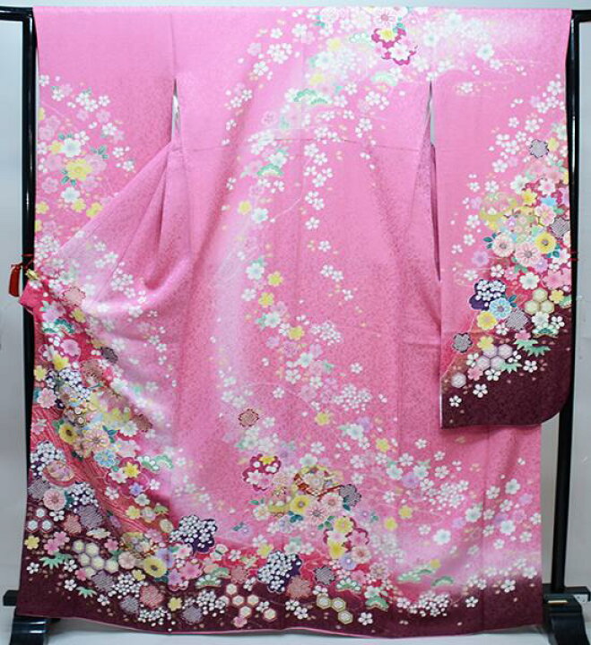 楽天市場】振袖 正絹 着物単品 仕立て上がり 百花繚乱 金駒刺繍 ラメ 