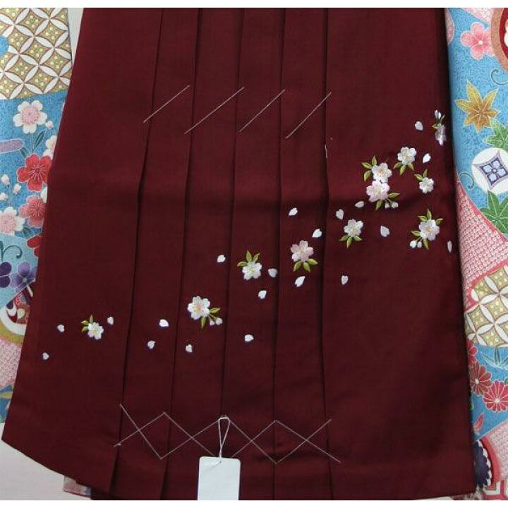 楽天市場】刺繍袴 単品 エンジ 袴下91cm 適合身長153-160cm 卒業式に 