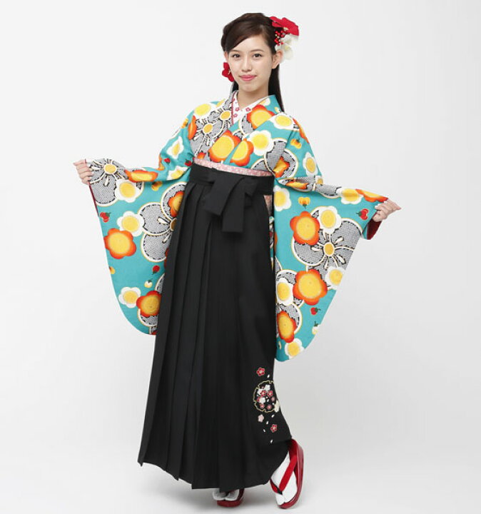 楽天市場】着物袴セット ジュニア用へ直し 135cm〜143cm ターコイズ  