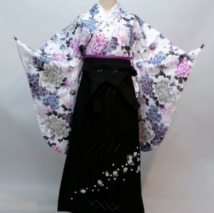 楽天市場】着物袴セット ジュニア用へ直し 135cm〜143cm 百花繚乱 白地 