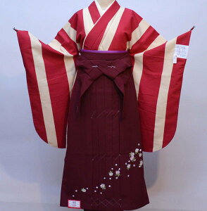 着物袴セット ジュニア用へ直し 144cm〜150cm 着物生地は日本製 縫製と袴は海外 袴色変更可能 新品 (株)安田屋 NO31327-03