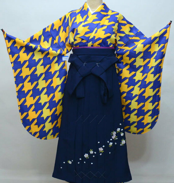 楽天市場】着物袴セット ジュニア用へ直し 144cm〜150cm 百花斉放 青色  