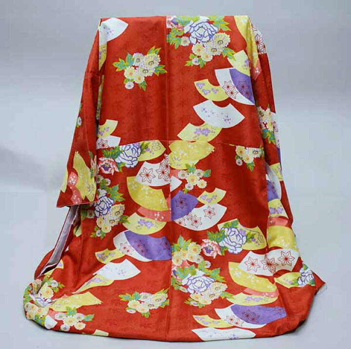 楽天市場】着物袴セット ジュニア用へ直し 135cm～150cm 扇 菊 牡丹 朱 