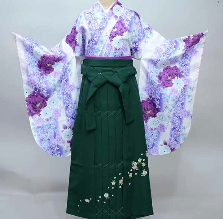 楽天市場】着物袴セット ジュニア用へ直し 135cm～150cm 百花繚乱 白地 