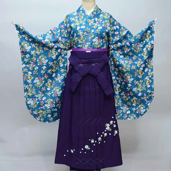 楽天市場】着物袴セット ジュニア用へ直し 135cm～150cm 百花繚乱 緑系 