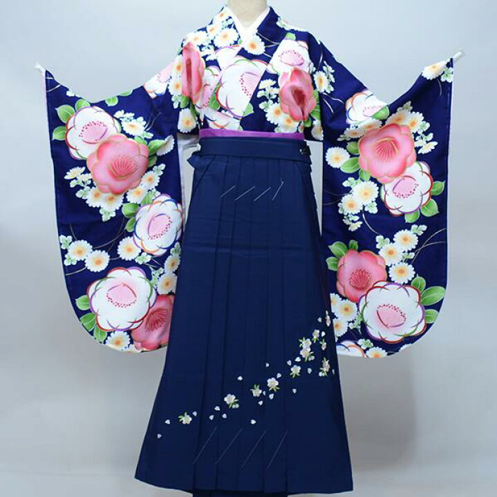 楽天市場】着物袴セット ジュニア用へ直し 135cm～150cm 豪華絢爛 紺地 