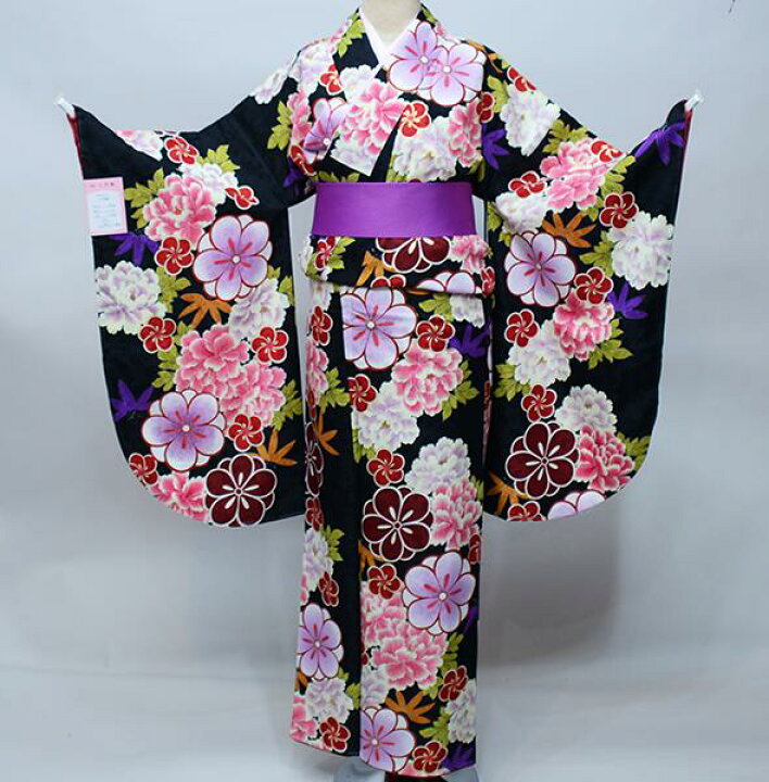 楽天市場】二尺袖着物 単品 仕立て上がり 豪華絢爛 黒地 卒業式 新品 