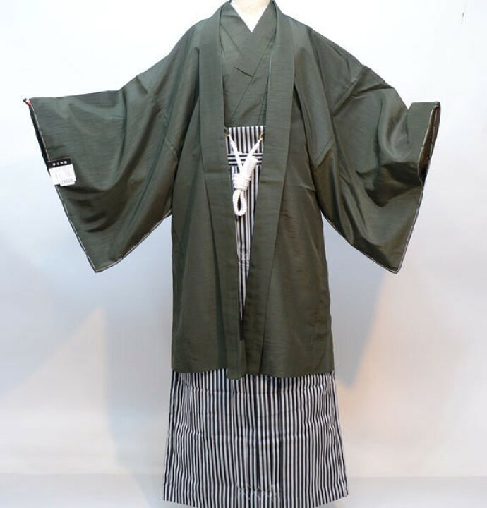 楽天市場】羽織 袴セット 紋付 袷 緑色 男性用 S/M/L/LL/3Lサイズ 半 