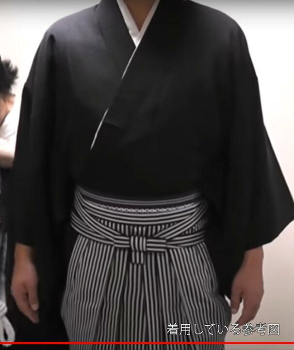 楽天市場】羽織 袴セット 半襦袢無し 紋付 袷 黒地 男性用 S/M/L/LL/3L  