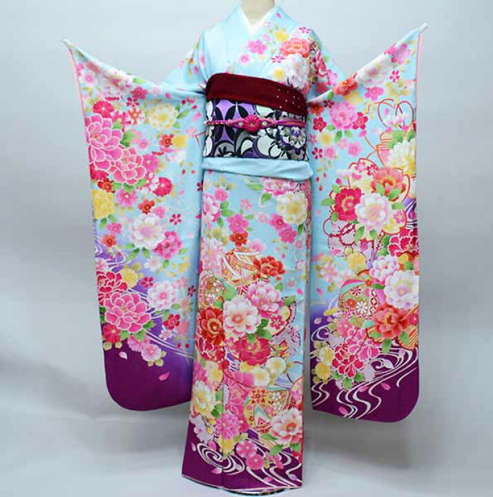 楽天市場】振袖 正絹 着物 単品 仕立て上がり 百花繚乱 ラメ入り まり 