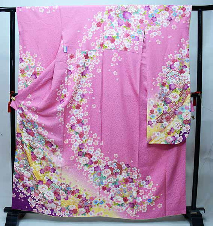 楽天市場】振袖 正絹 着物 単品 仕立て上がり 百花繚乱 菊 花刺繍 
