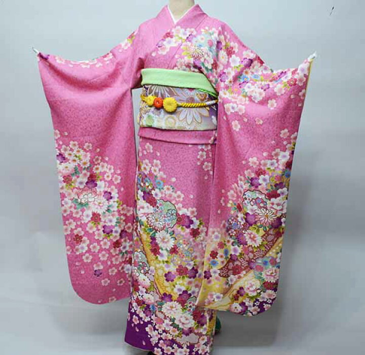 楽天市場】振袖 正絹 着物 単品 仕立て上がり 百花繚乱 菊 花刺繍 