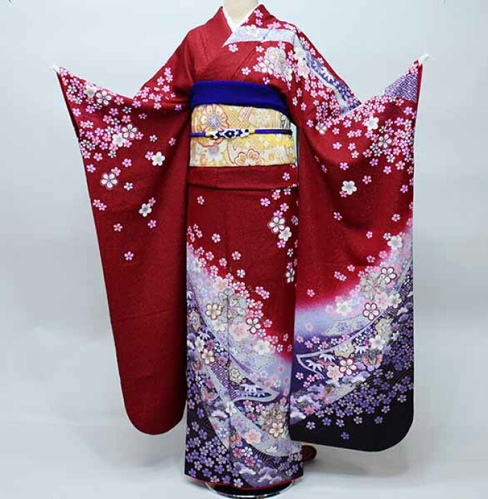 楽天市場】振袖 正絹 着物 単品 仕立て上がり 百花繚乱 ラメ 梅の花  