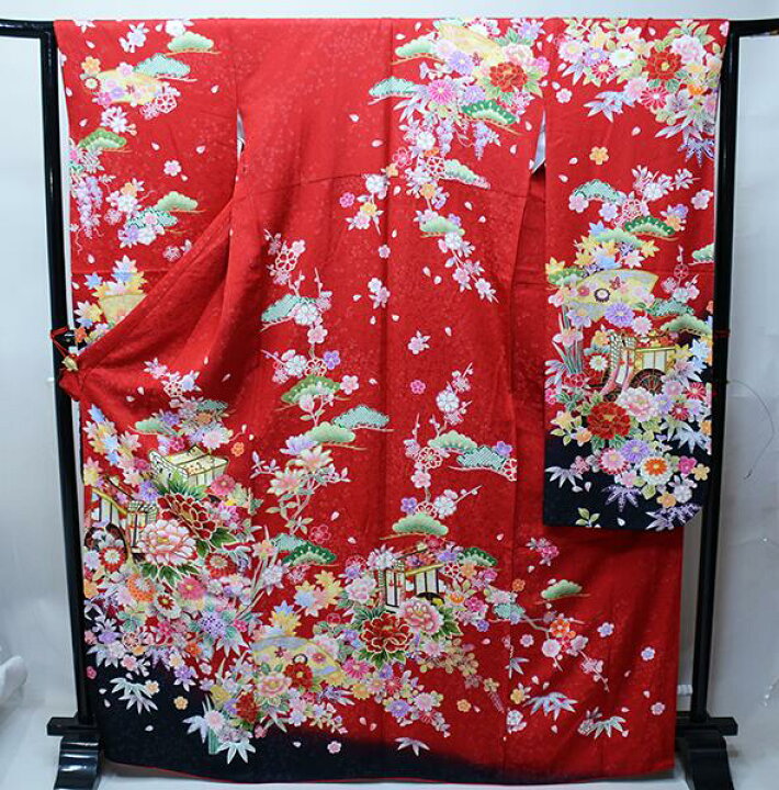 楽天市場】振袖 正絹 着物 単品 仕立て上がり 百花繚乱 ラメ 金駒縫 