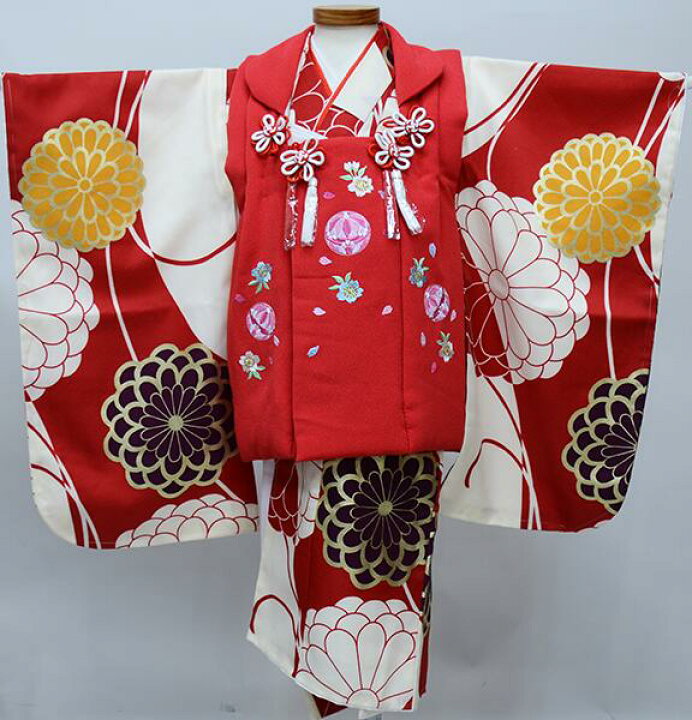 楽天市場】七五三 三歳 女児 被布着物フルセット 被布に刺繍入り 豪華  