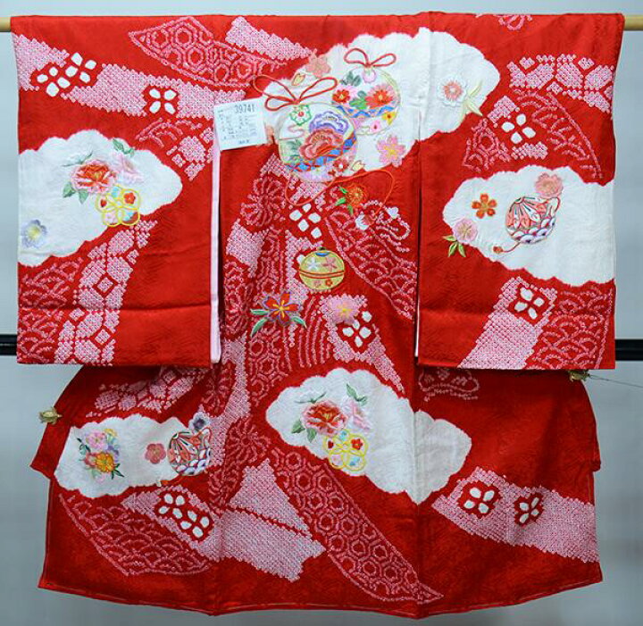 楽天市場】お宮参り産着 正絹 のしめ 女児 着物 高級 絞り 総刺繍 綸子  