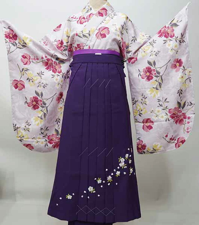 楽天市場】二尺袖 着物 袴フルセット 着物丈はショート丈 くすみピンク 
