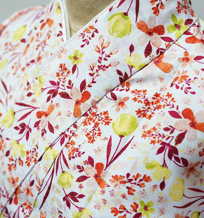 楽天市場】二尺袖着物袴セット ジュニア用 160cmサイズ 百花繚乱 白地  
