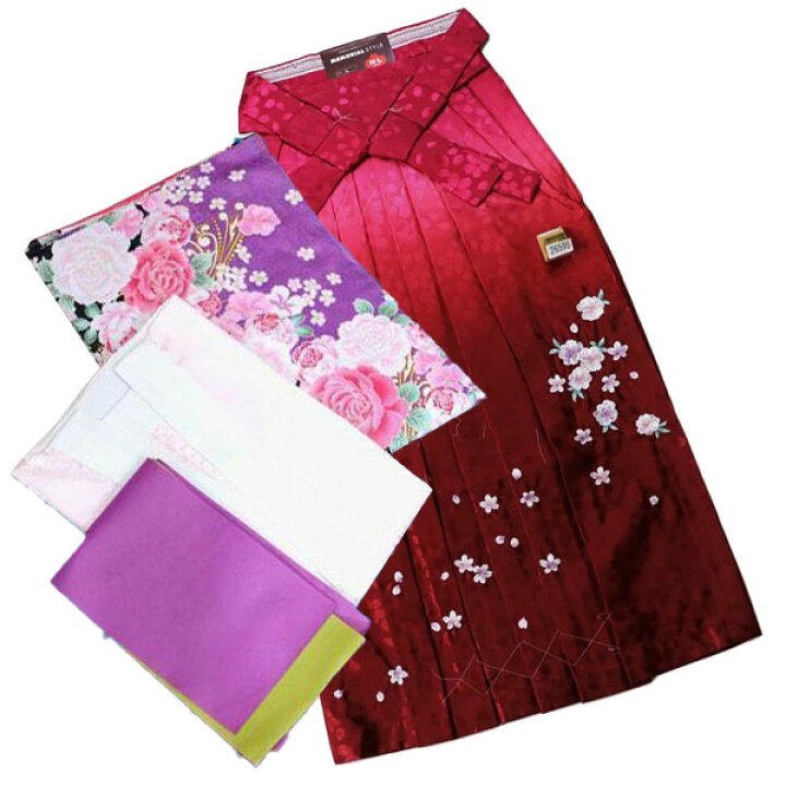 楽天市場】二尺袖 着物袴フルセット 百花繚乱 地模様刺繍入り袴 袴変更 