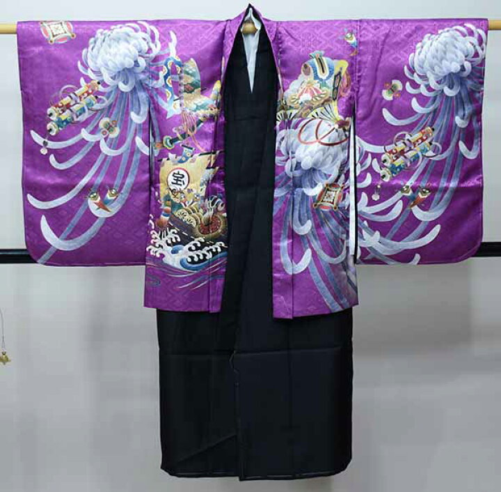 楽天市場】七五三 五歳 男児 羽織・着物・襦袢3点セット L寸 金刺繍 