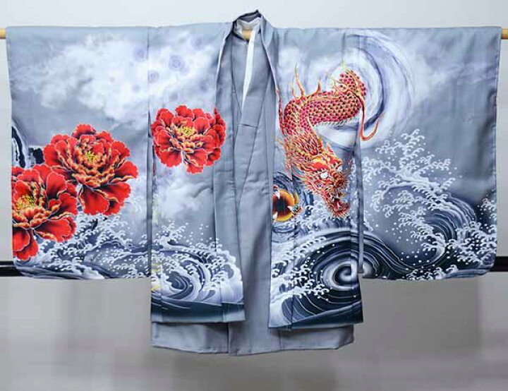 七五三 五歳 男児 羽織 着物 襦袢3点セット 豪華絢爛 金刺繍 綸子地 鷹 