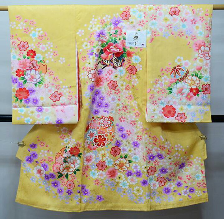 お宮参り産着 女児 女の子 正絹 のしめ 祝着 初着 なら 綸子 新品 （株）
