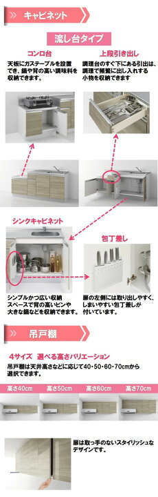 楽天市場】流し台 キッチン シンク 1950 扉カラーが35色選べる 