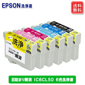 エプソン IC6CL50 クリーニング　洗浄液 6本セット IC50 IC6CL50 プリンター用 洗浄液 【メール便送料無料】 EPSON プリンターの目詰まり解消 NEO カートリッジタイプ ICチップ搭載洗浄液 お手軽洗浄 【ic6cl50】