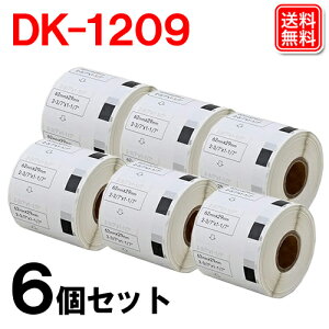�u���U�[ �݊����x�� DK-1209 x 6���[���Z�b�g DK�v���J�b�g���x�� DK1209 �H�i�\�����x�� 62mm×29mm 800������ ���M�X�e�b�J�[�� ���x���v�����^�[ QL-800 QL-820NWB QL-700 QL-550 QL-720NW QL-650TD