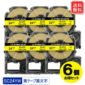 �e�v��PRO �e�[�v ���e�[�v������ 24mm �L���O�W���p �e�v��PRO �݊� �e�[�v�J�[�g���b�W ������6�Z�b�g ���� SC24YW ���S��