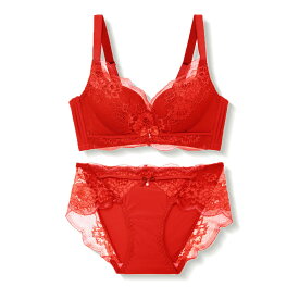 ＼店内全品 MAX50％OFFクーポン 5日23：59まで／ ナイトブラ 育乳ナイトブラ ブラジャー 育乳ブラ ノンワイヤーブラ 脇高 昼夜兼用 下着 スポーツブラ スポブラ 無地 痛くない 30代 40代 プレミーナ 『カシュクールレースブラ＆ショーツセット』 送料無料 上下