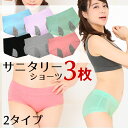 【3枚組&送料無料】ポケット付きサニタリーショーツ セット 67週連続楽天ランキング1位独占防水布付きサニタリーショーツリピ買い多数 生理用ショーツ 防犯パンツ...