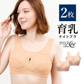 2枚組 育乳ナイトブラ 育乳 クロスブラ24 夜用ブラ ノンワイヤーブラ 大きいサイズ レディース インナー 下着 綿 コットン ブラジャー おやすみブラ リラックス 補正