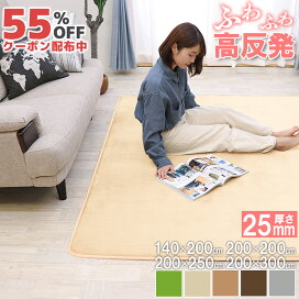 楽天市場】SALE！[50%オフクーポン] 高反発ラグマット 200×200 防音 