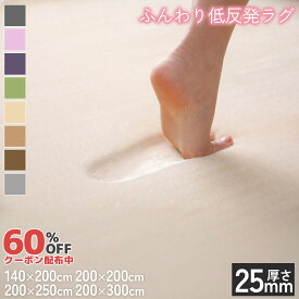 オータムSALE！[60%オフクーポン] ふんわり低反発ラグマット ラグマット 厚手 厚さ25mm おしゃれ 北欧 カーペット リビング 秋 冬 滑り止め付き ホットカーペット 床暖房対応 四角 フランネル 新生活 3畳 抗菌 防ダニ