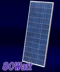 80W-12V　太陽電池 （ソーラーパネル）：多結晶型　ベランダ太陽光発電・家庭用蓄電池充電