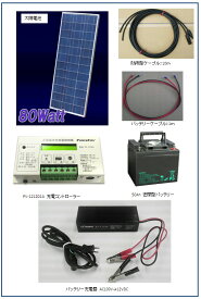 ソーラー発電セット-80W・太陽電池・充電器・バッテリー充電キット・家庭用蓄電池・ベランダ・太陽光発電キット（バッテリー付・充電器付）・太陽電池架台付き