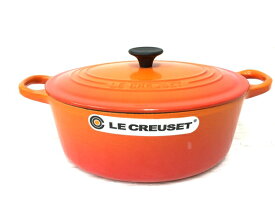 【中古】 美品 Le Creuset 鍋 25cm ルクルーゼ ココット オーバル 箱付き O4918083