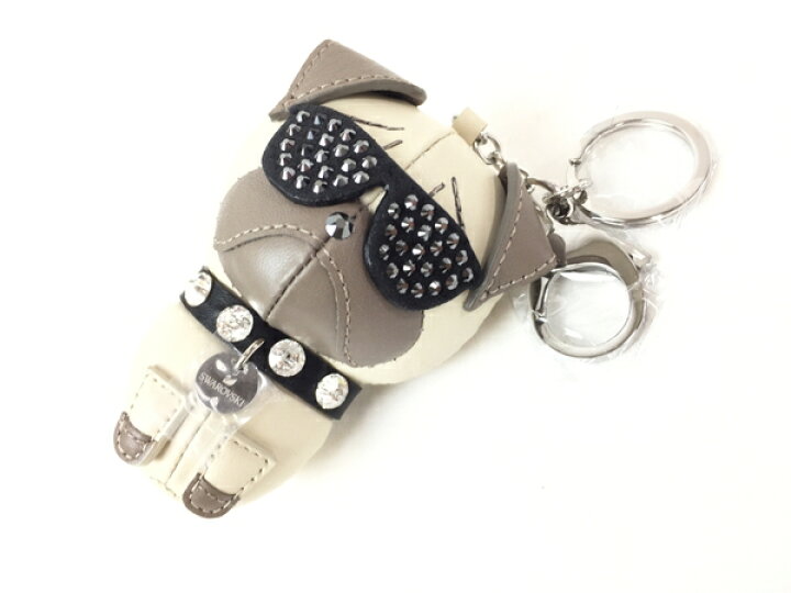 楽天市場 新品 中古 Swarovski スワロフスキー Roxie パグ犬 ロキシー キーリング キーホルダー バッグチャーム T Rere 安く買えるドットコム