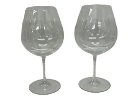【中古】 RIEDEL ワイングラス ヴィノムブルゴーニュ 2個セット 明治神宮 十六菊花紋刻印入り 食器 グラス T8799485