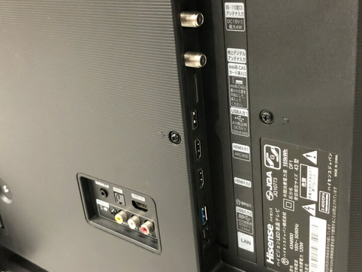 楽天市場】【中古】 Hisense 43A6800 液晶テレビ 4K 43インチ 2019年製 