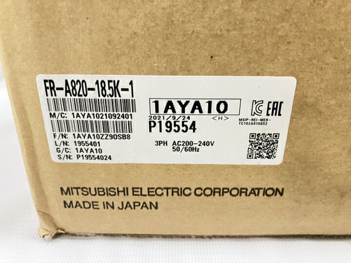 楽天市場】未使用 【中古】 MITSUBISHI ELECTRIC FR-A820-18.5K 