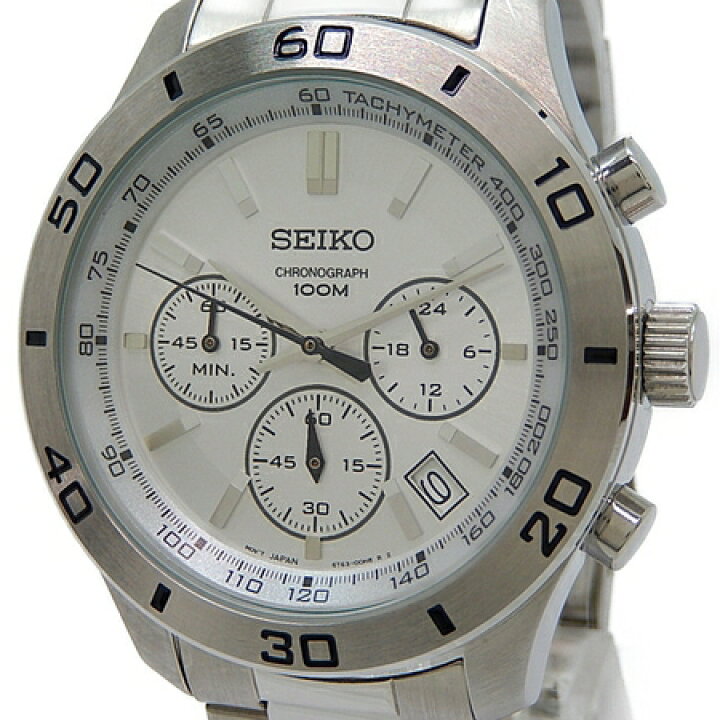 楽天市場】【中古】 良好 SEIKO セイコ- 6T63-00E0 クロノグラフ デイト 100M ホワイト×シルバ 腕時計 Y4359080 :  ReRe（安く買えるドットコム）