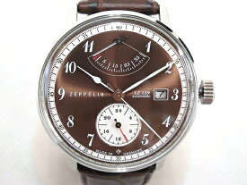 未使用 【中古】 ZEPPELIN ツェッペリン ヒンデンブルク LZ129 メンズ 腕時計 ステンレス 自動巻き 裏スケ デイト ブラウン文字盤 T2444425