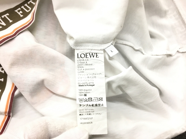 【中古】 LOEWE ロエベ Tシャツ ランタングラフィック ロゴ バックプリント ホワイト Lサイズ メンズ T4003275 |  ReRe（安く買えるドットコム）