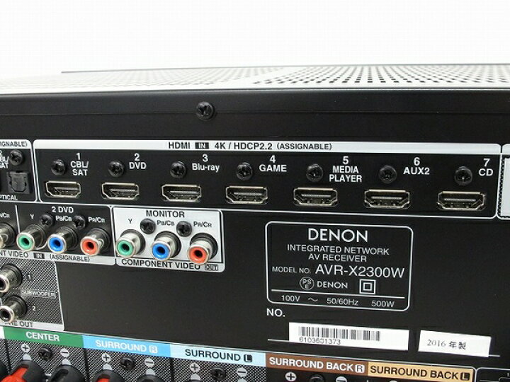 楽天市場】【中古】良好 DENON サラウンドアンプ AVR-X2300W AVアンプ 