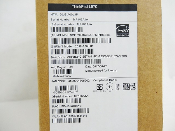 楽天市場】未使用 【中古】 未使用 Lenovo ThinkPad L570 ノートPC