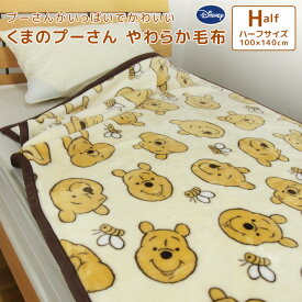 毛布 ディズニー くまのプーさん ハーフサイズ 100×140cm ハーフケット ブランケット ジュニアケット ジュニア毛布 もうふ あったか 洗える キッズ 子供用 おしゃれ かわいい カジュアル ナチュラル ポップ 北欧 Disney プーさん 【送料無料】