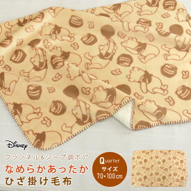 くまのプーさん ひざ掛け毛布 毛布 70×100cm 2枚合わせ毛布 ブランケット ベビーケット スローケット ひざかけ 子供用毛布 お昼寝ケット クォーターケット もうふ あったか かわいい Disney
